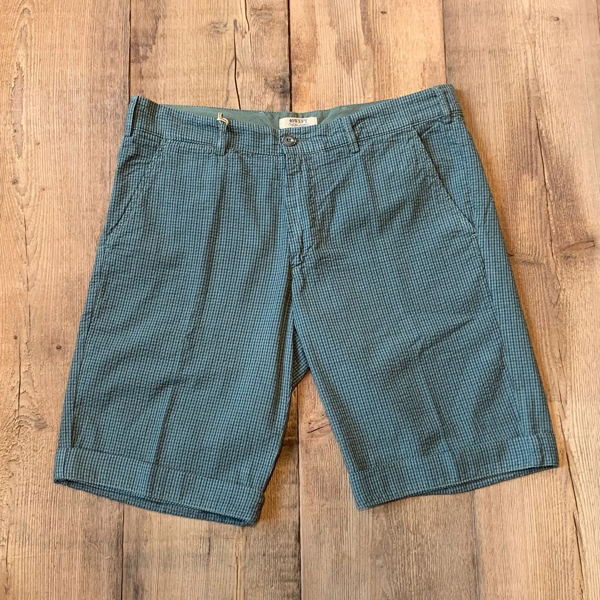 S4-Sergent Bermuda SS Quadri Verde Militare Man  