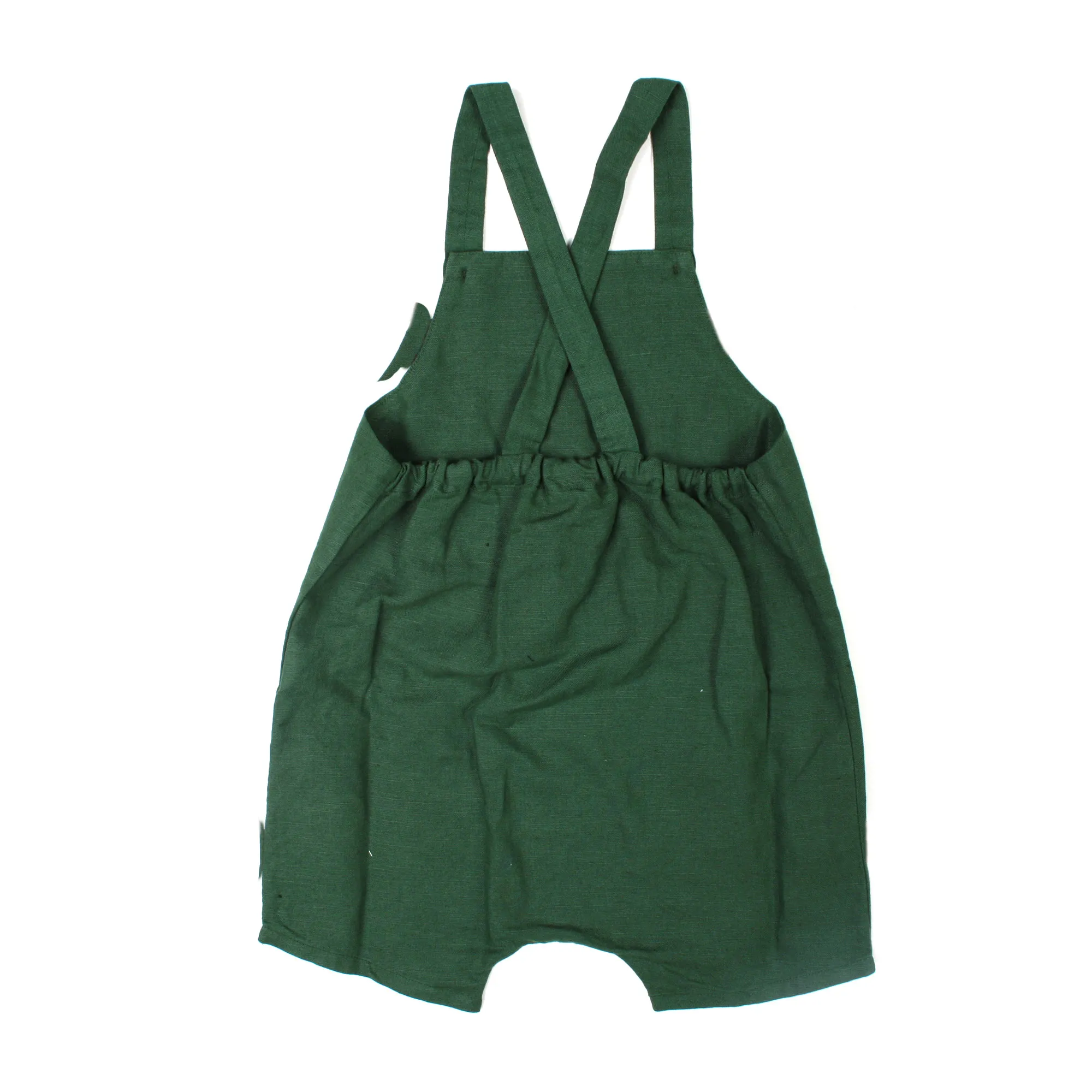 Salopette Bebè Lino E Cotone Verde Foglia