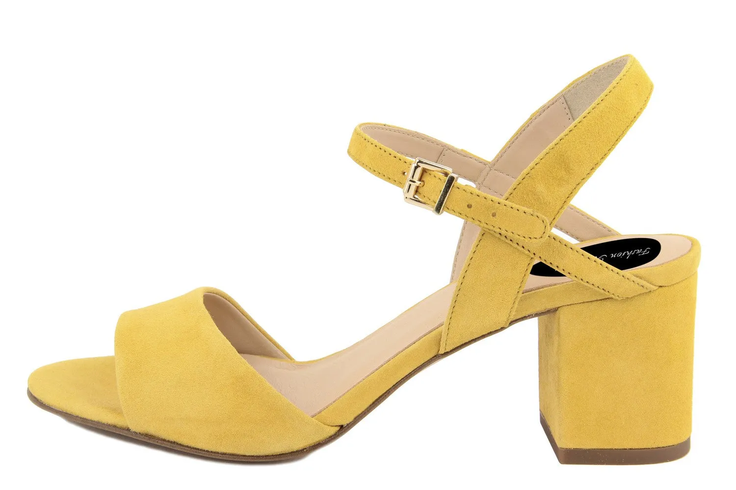 Sandali con tacco Donna In Pelle Giallo