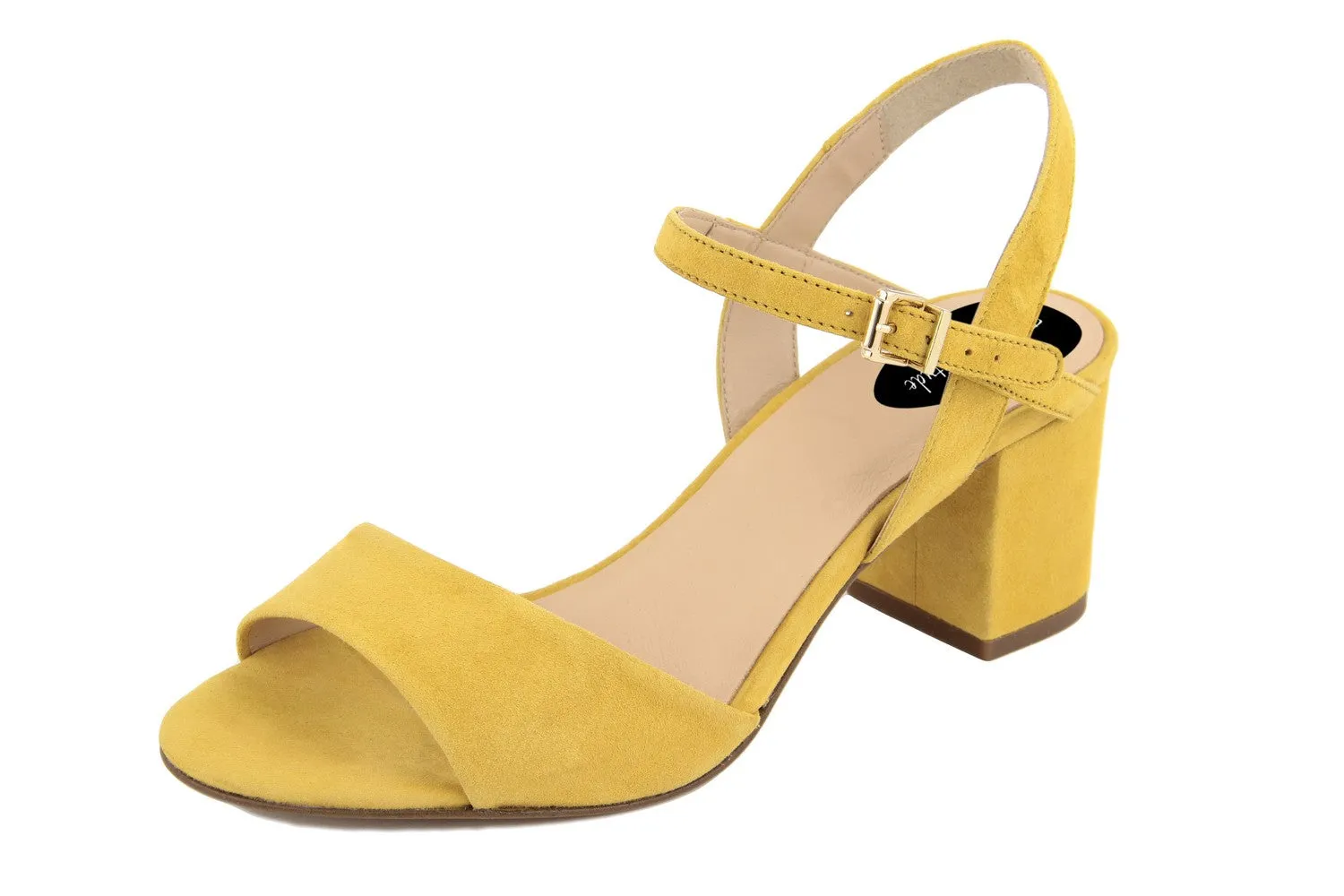 Sandali con tacco Donna In Pelle Giallo