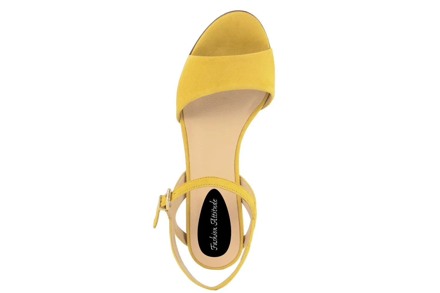 Sandali con tacco Donna In Pelle Giallo