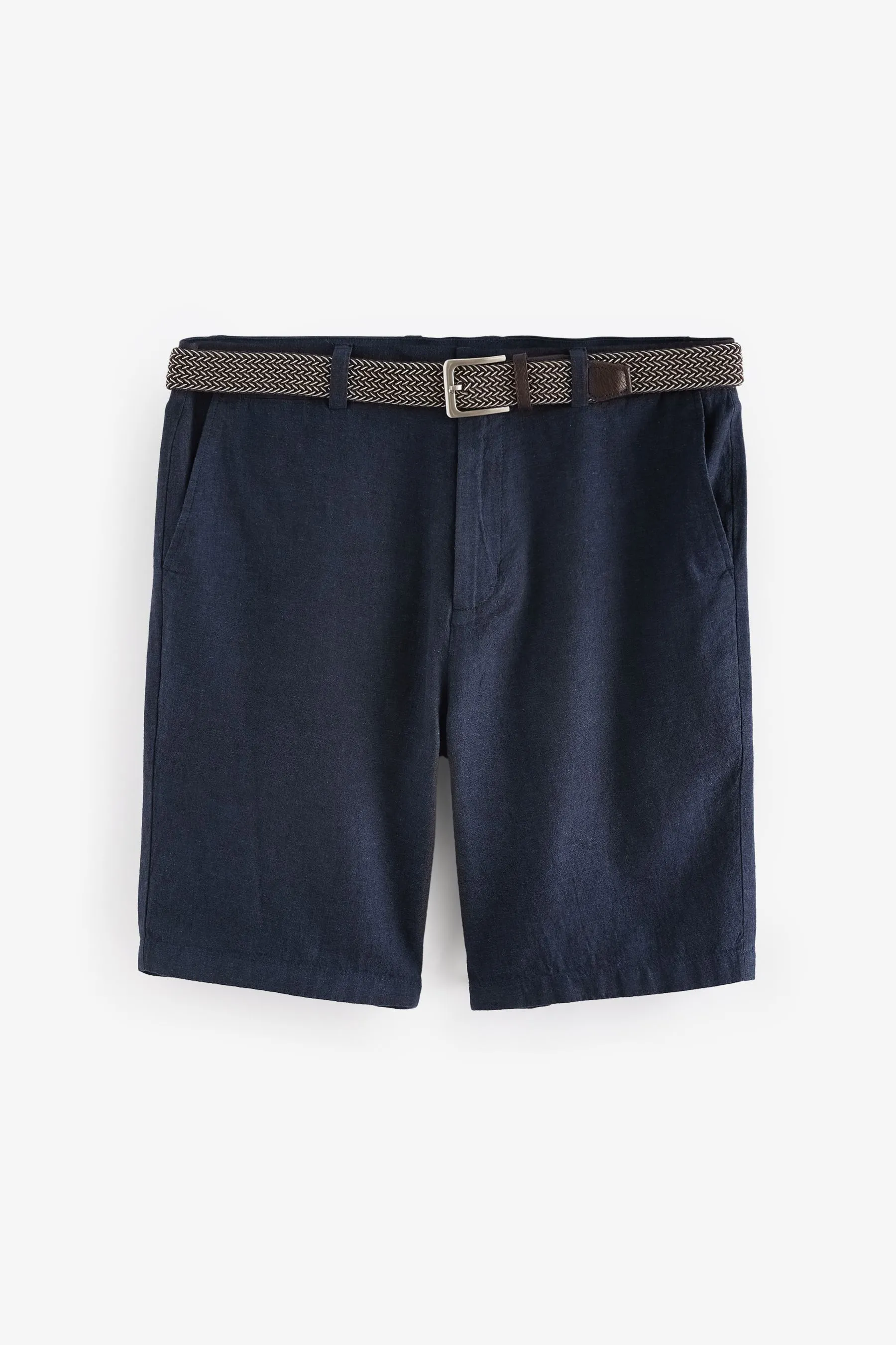 Shorts chino in lino cotone con cintura inclusa