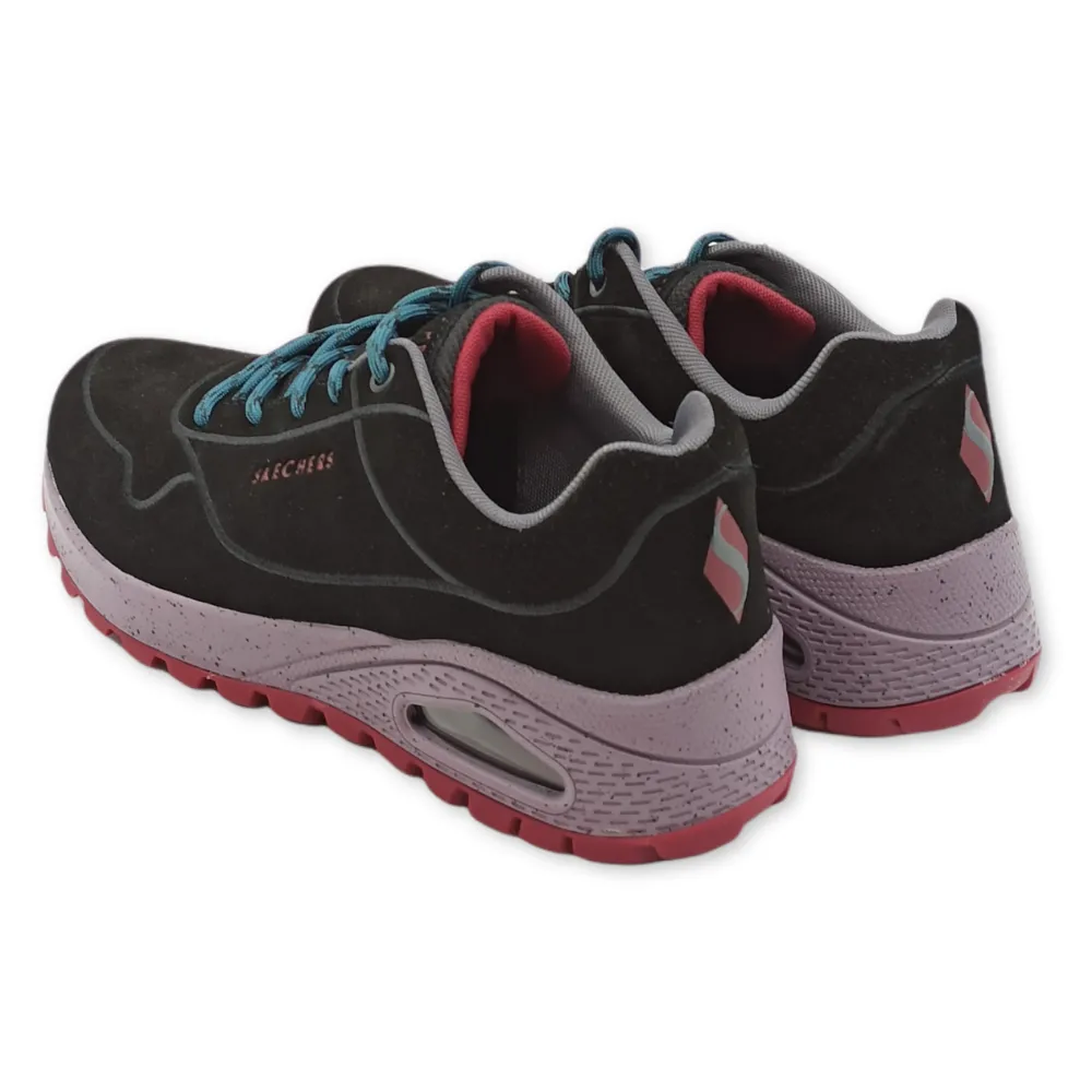 Sneaker donna ecopelle SKECHERS 155218 BLK UNO RUGGED