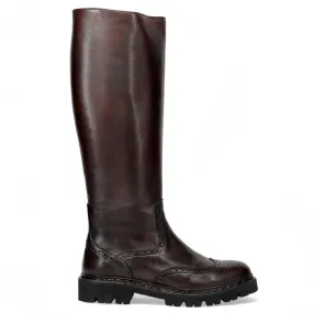 Stivale Sangiorgio marrone in pelle vintage con suola carrarmato
