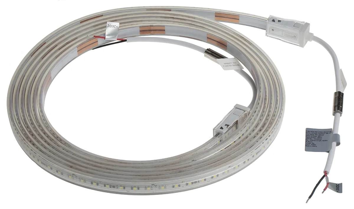 Striscia LED PowerLED, 5m, 24V cc, col. Bianco 5700K, IP67, serie Nautilus