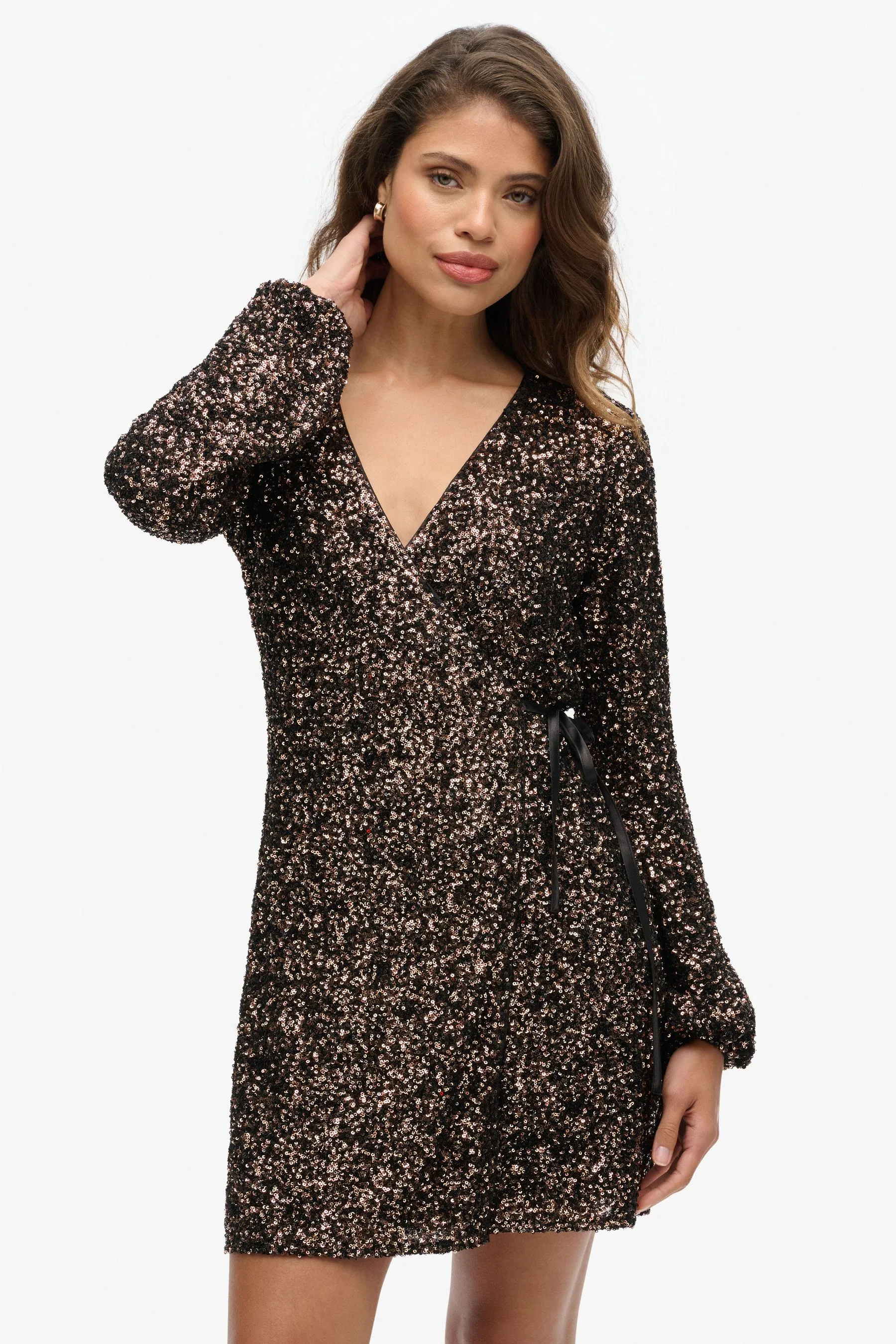 Superdry Paillettes - Abito corto a portafoglio