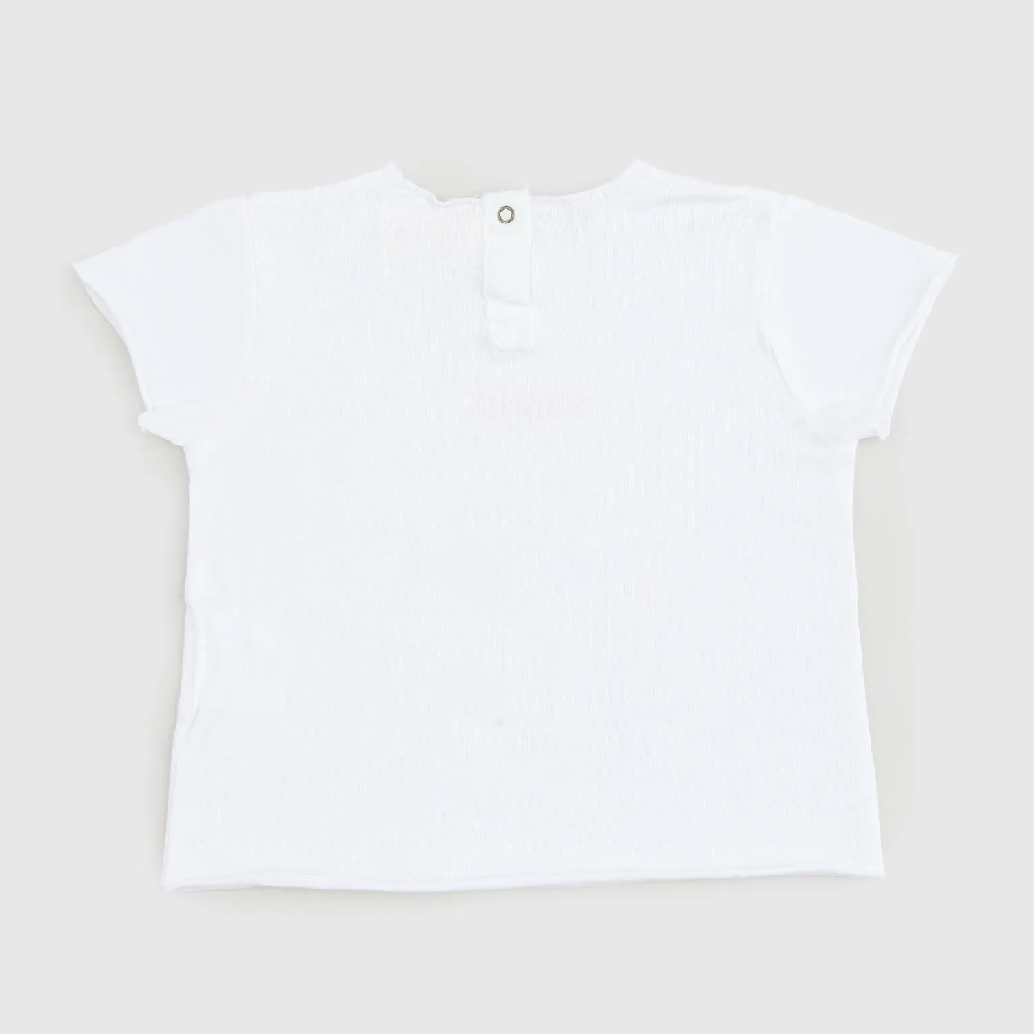 T-Shirt Bianca Scritta Rosa Neonata