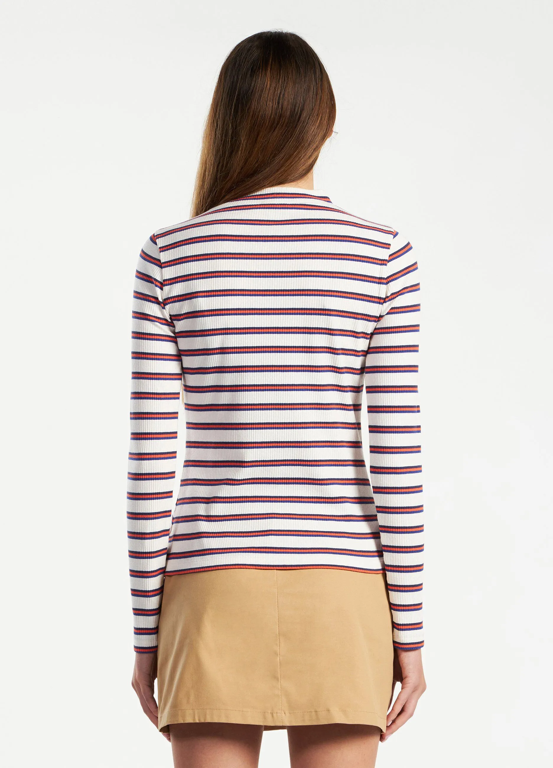 T-shirt in costina a maniche lunghe donna