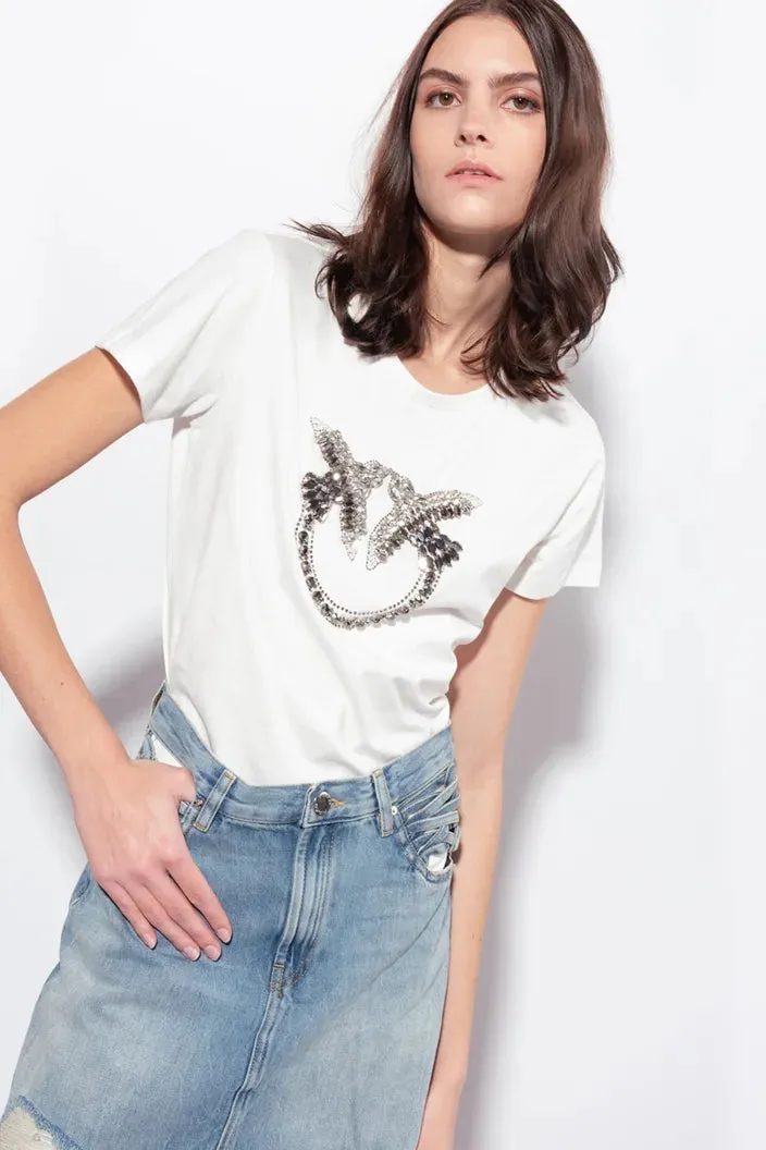 T-Shirt with Pinko Front Logo / White