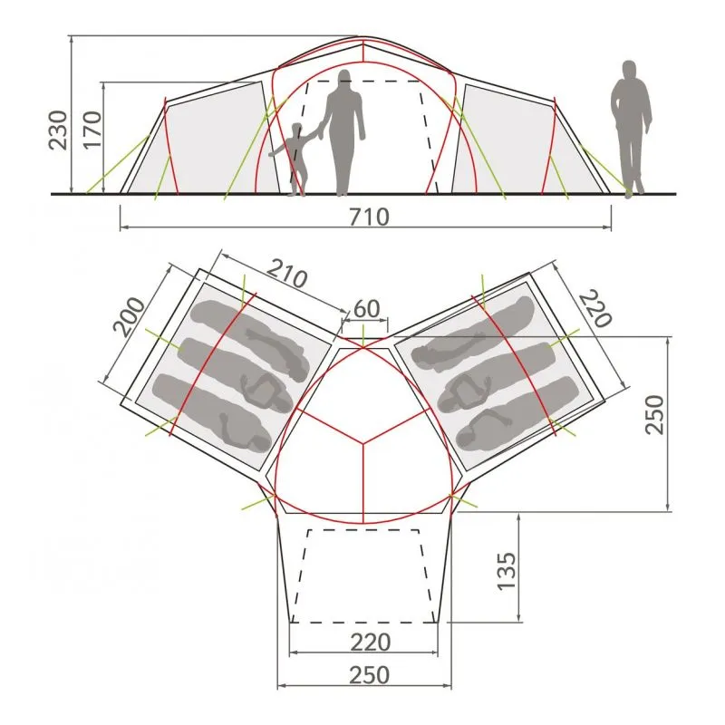 Tenda Vaude Badawi Long 6P (sabbia)