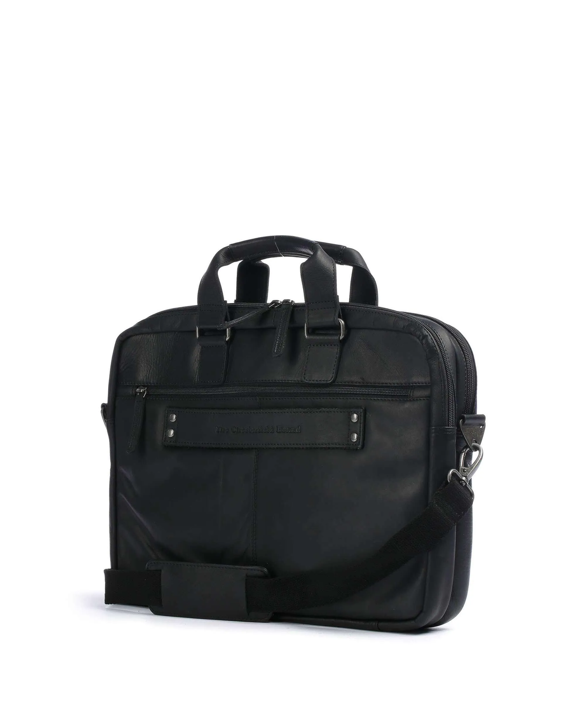  The Chesterfield Brand Seth Cartella 15″ pelle di vacchetta pull-up nero  