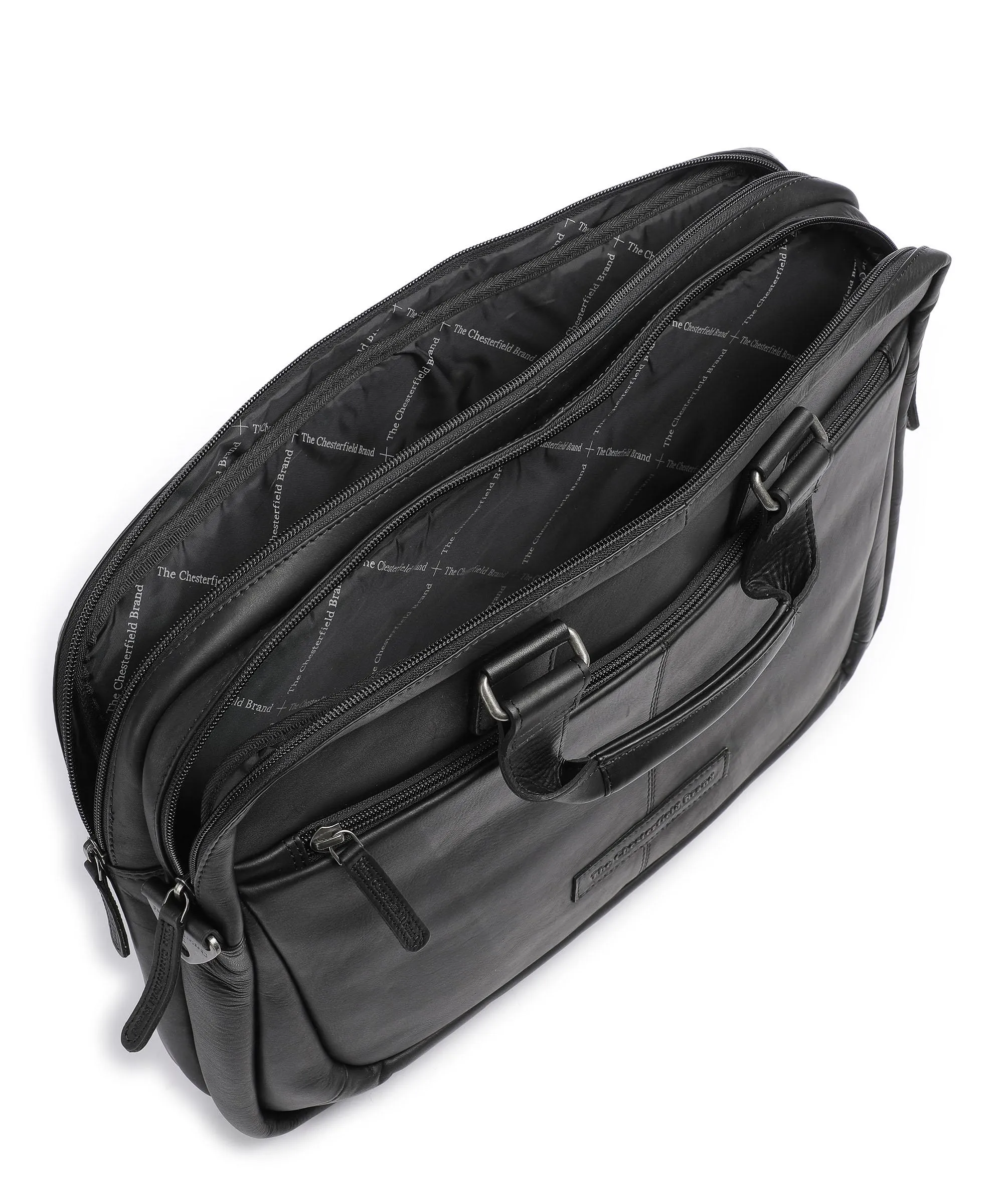  The Chesterfield Brand Seth Cartella 15″ pelle di vacchetta pull-up nero  