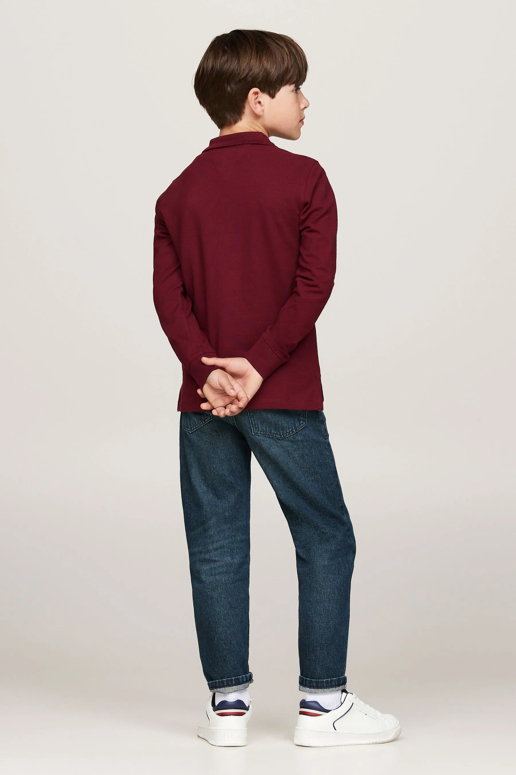 Tommy Hilfiger Rosso - Flag Polo a maniche lunghe    