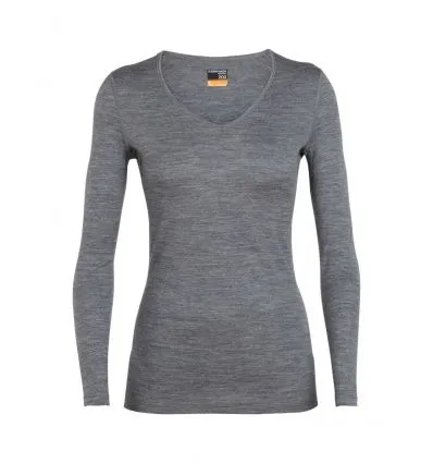Top tecnico da donna Icebreaker 200 Oasis Ls V (Gritstone Heather)
