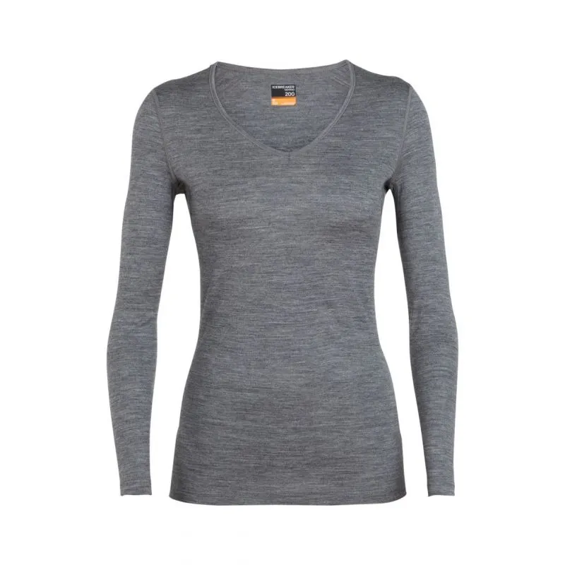 Top tecnico da donna Icebreaker 200 Oasis Ls V (Gritstone Heather)