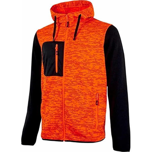 U-POWER FELPA CON CAPPUCCIO RAINBOW COLORE ORANGE FLUO TG.S