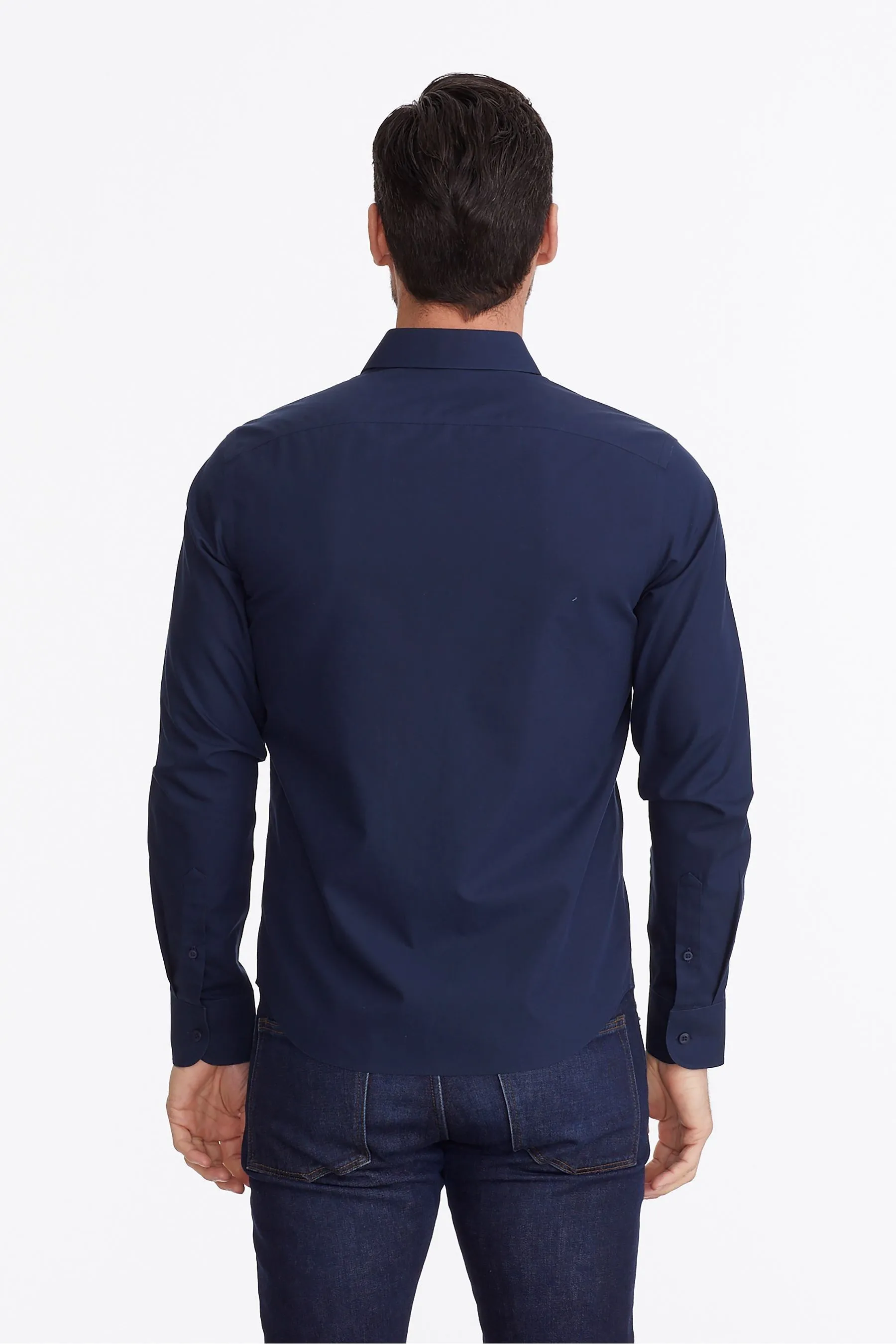 UnTuckIt 100% cotone senza pieghe Relaxed Fit Castello Camicia    