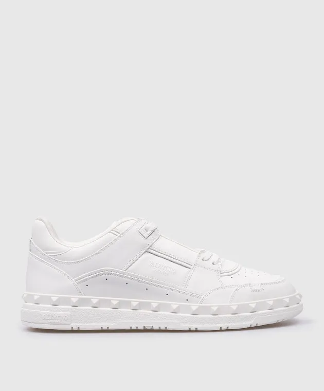 Valentino Sneakers Rockstud in pelle bianca con logo 4Y2S0H43RDG