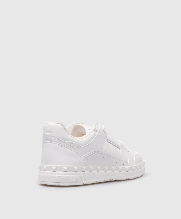 Valentino Sneakers Rockstud in pelle bianca con logo 4Y2S0H43RDG