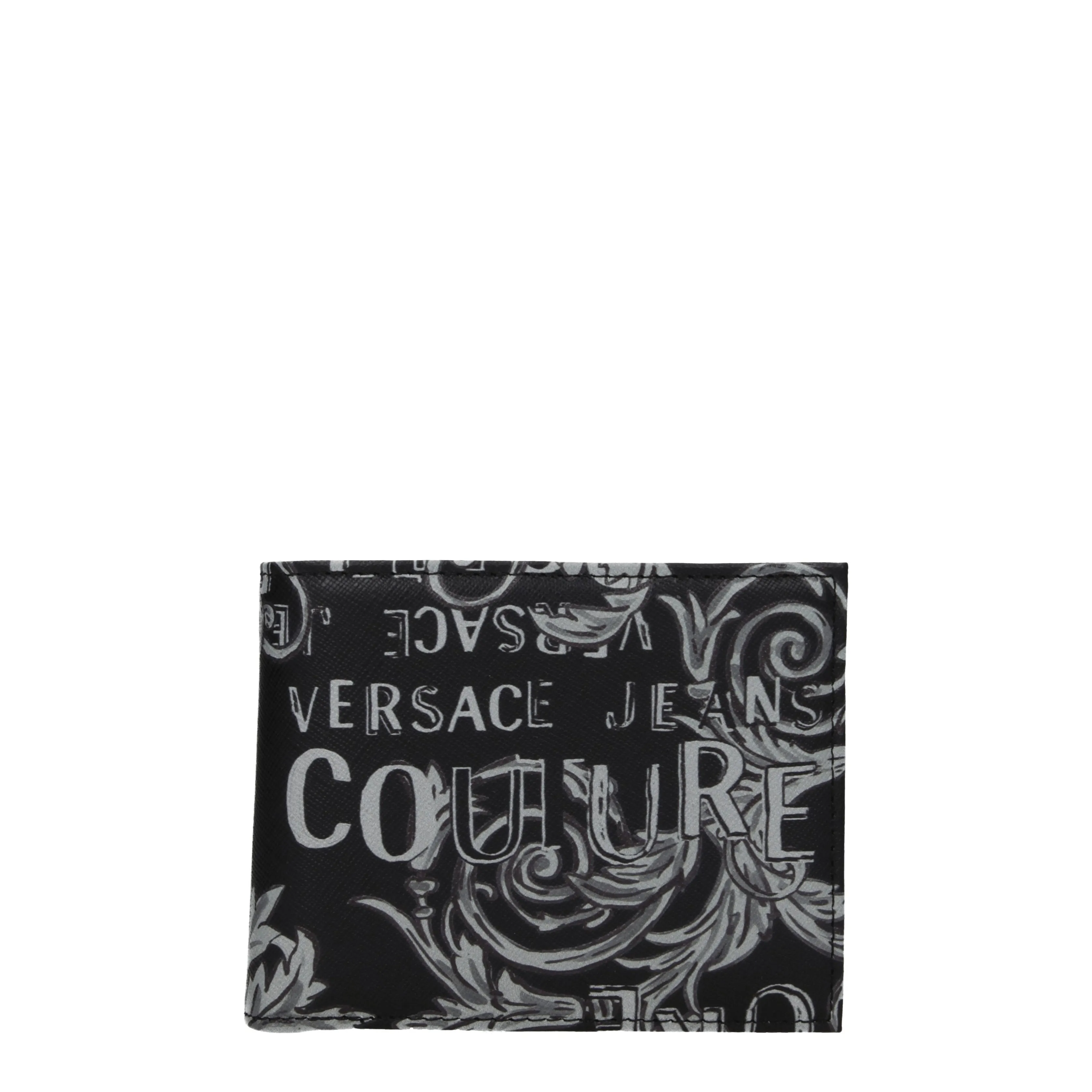 Versace Jeans Portafogli Couture Uomo Poliuretano Nero/Grigio
