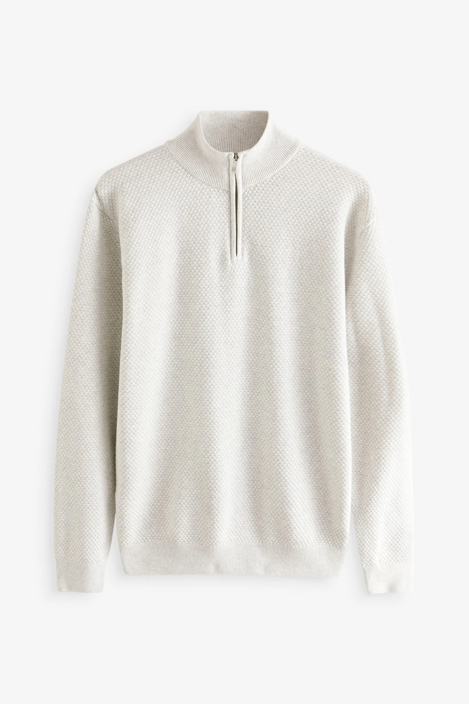 Vestibilità regolare 100% Cotton Premium Zip Neck Maglione    