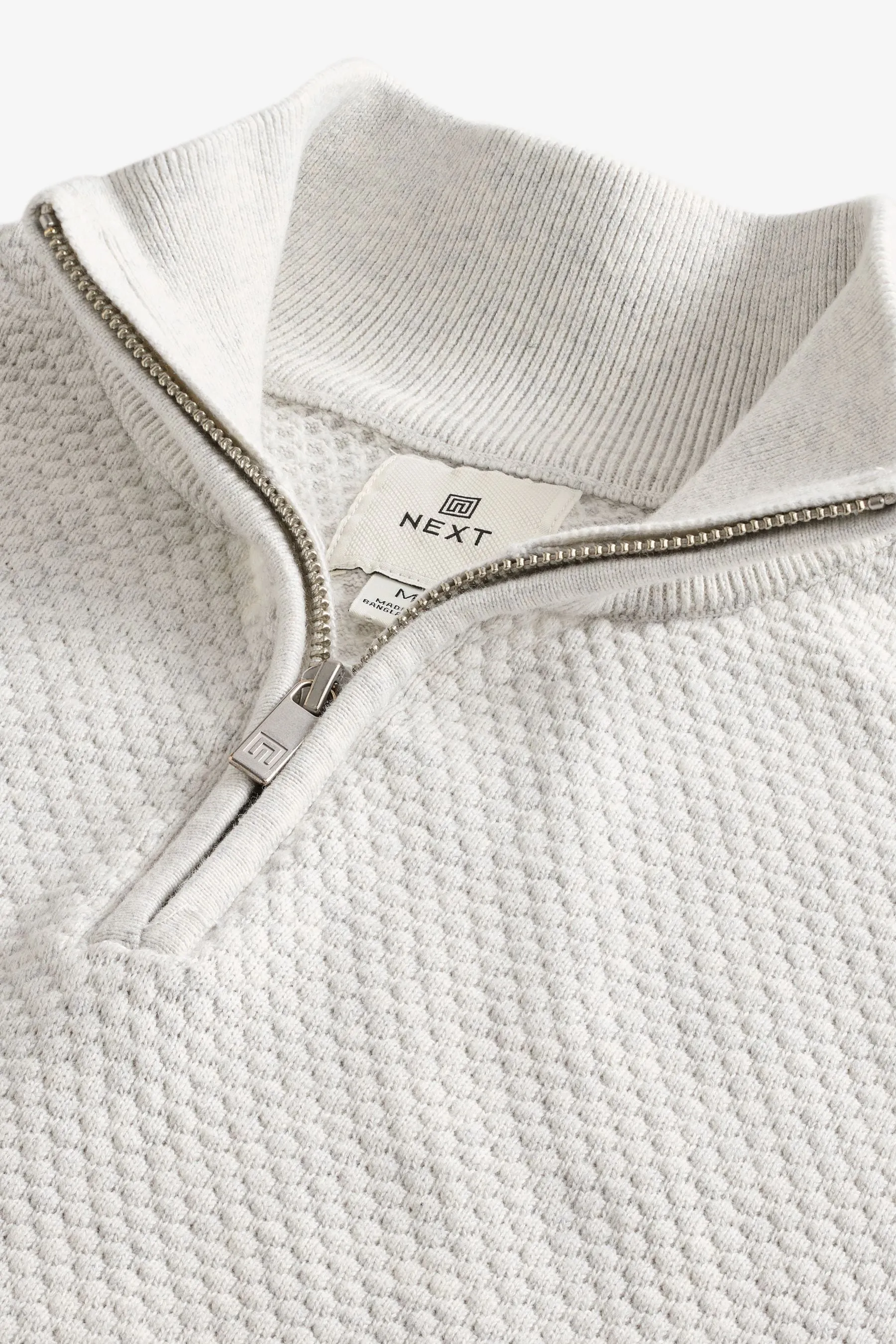 Vestibilità regolare 100% Cotton Premium Zip Neck Maglione    