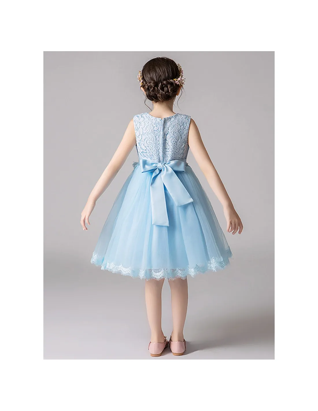 Vestito damina matrimonio in tulle e pizzo disponibile in vari colori
