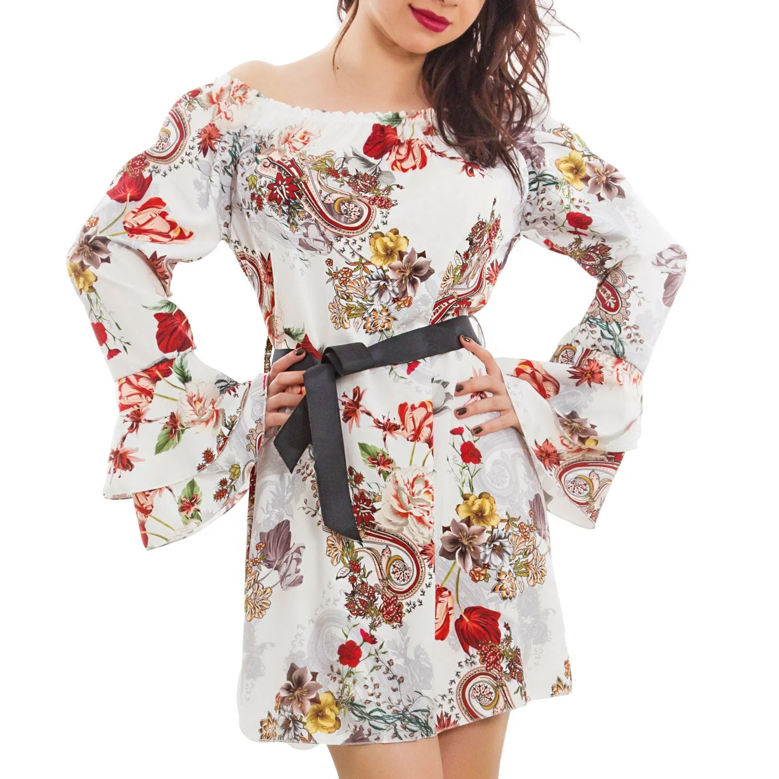 Vestito donna fiori floreale AS-1800