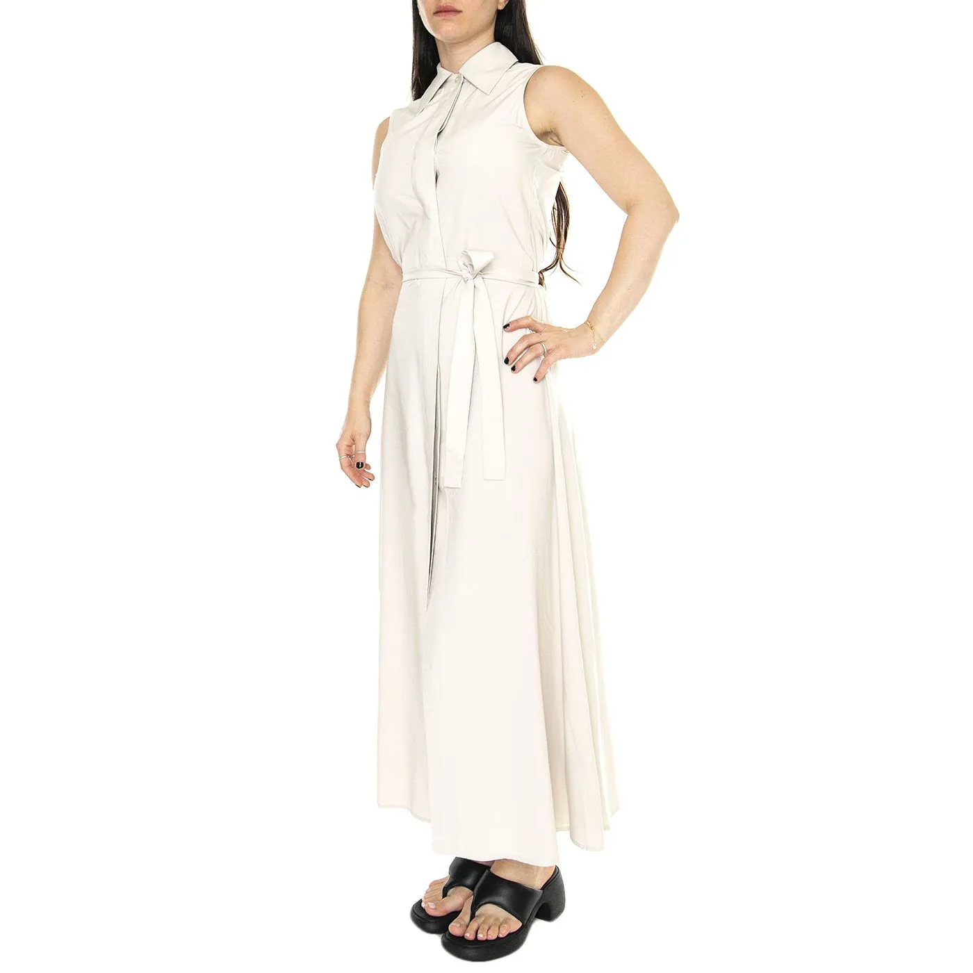 WILD PONY Vestido Largo Camisero Blanco - Abito Donna Bianco    