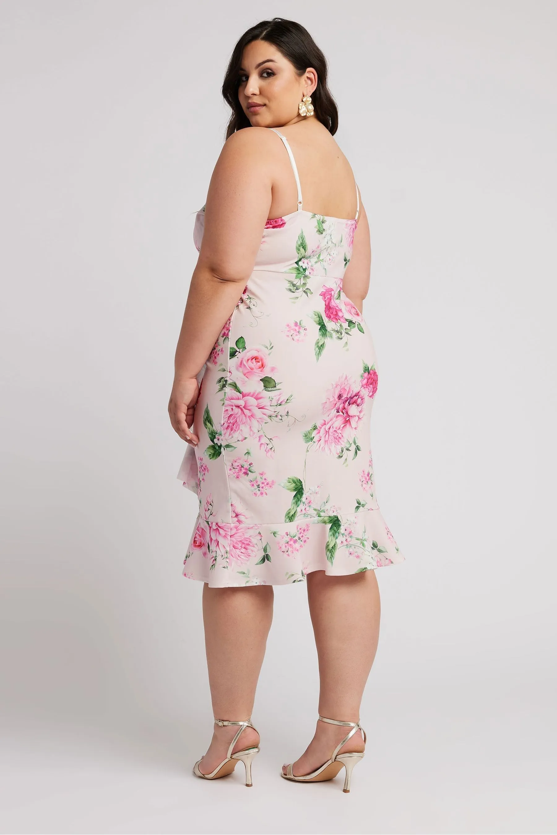 Yours Curve London - Floreale Stampa Ruches - Abito midi